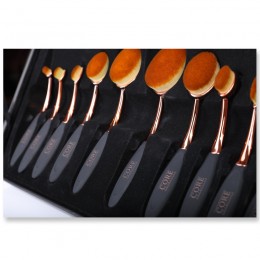 Oval Brushes Rose Gold 10 Set Brushes Box