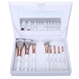 Hvid rose guld 8 sæt professionelle makeupbørster - makeupbørster i højeste kvalitet