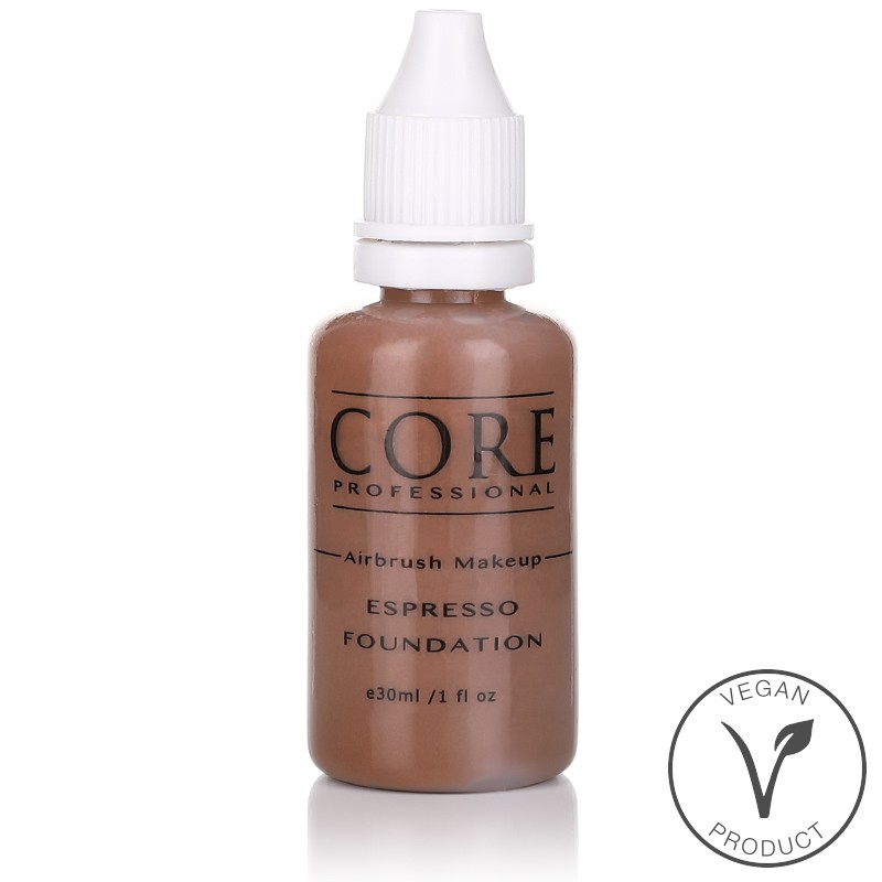 Airbrush makeup foundation Espresso. Vegansk produkt med naturlige ingredienser og god dækning.